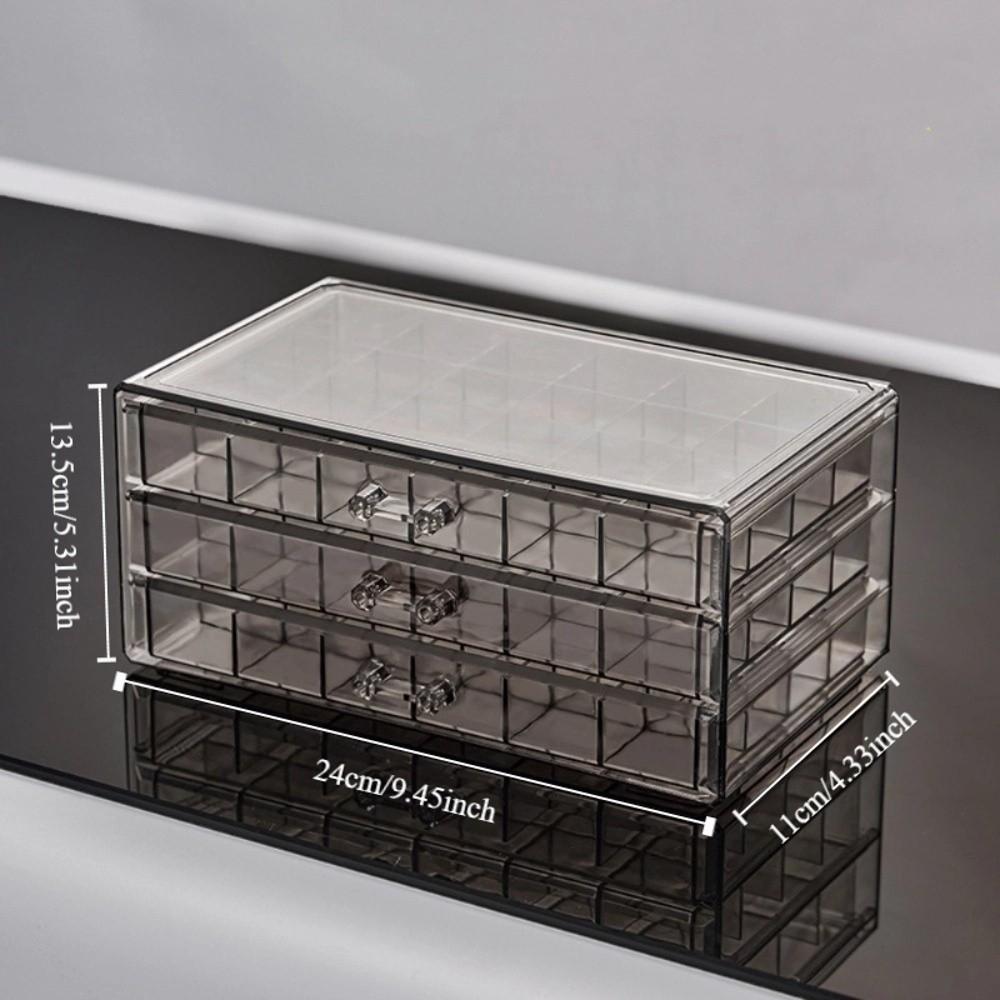 Large Capacity 72 Grids Jewelry Box Dustproof Jewelry Organizer  Dressing Table