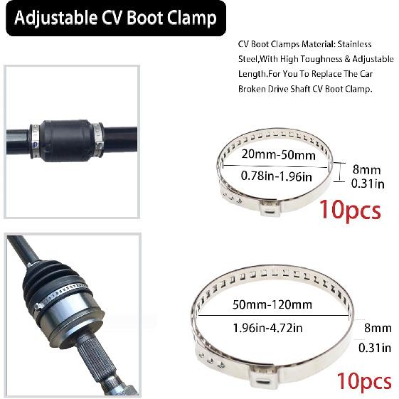 CV Axle Boot Clamp Pliers UTV ATV CV Joint Axle Boot Clamp Pliers Tool Kit With CV Boot Band Pliers And 20pcs Crimp Bands Ear For UTV ATV Most Car