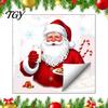 Holiday Atmosphere Home Accents Christmas Santa Claus Window Clings, Reusable Static Holding Milk And Cookies Clings Glass Decals, Winter Sticker for