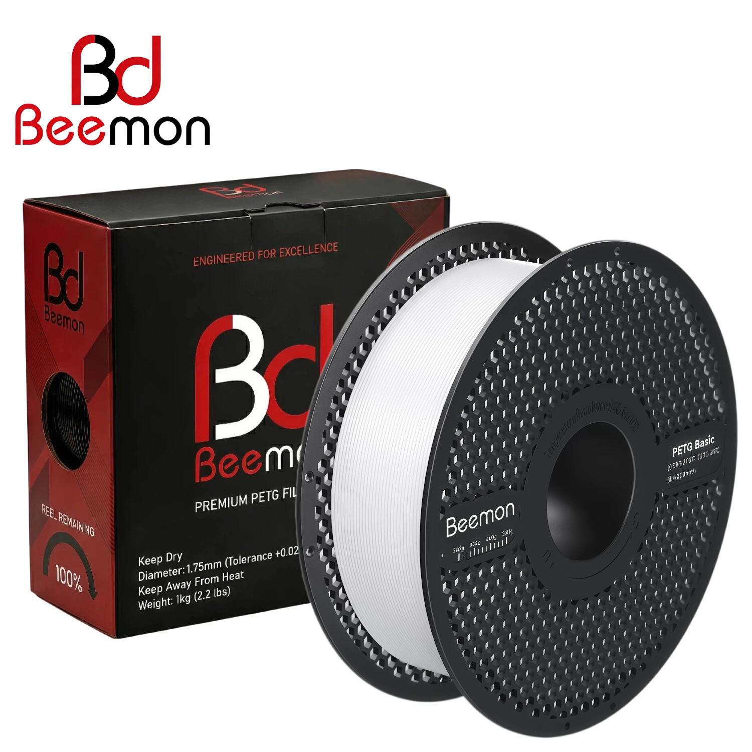 BEEMON Printer Filament 1.75mm, 1kg (2.2lbs), Easy to Print, No Warping, for Beginners & Experienced 3D Printing Enthusiasts 3D Printing Filaments&PETG белый