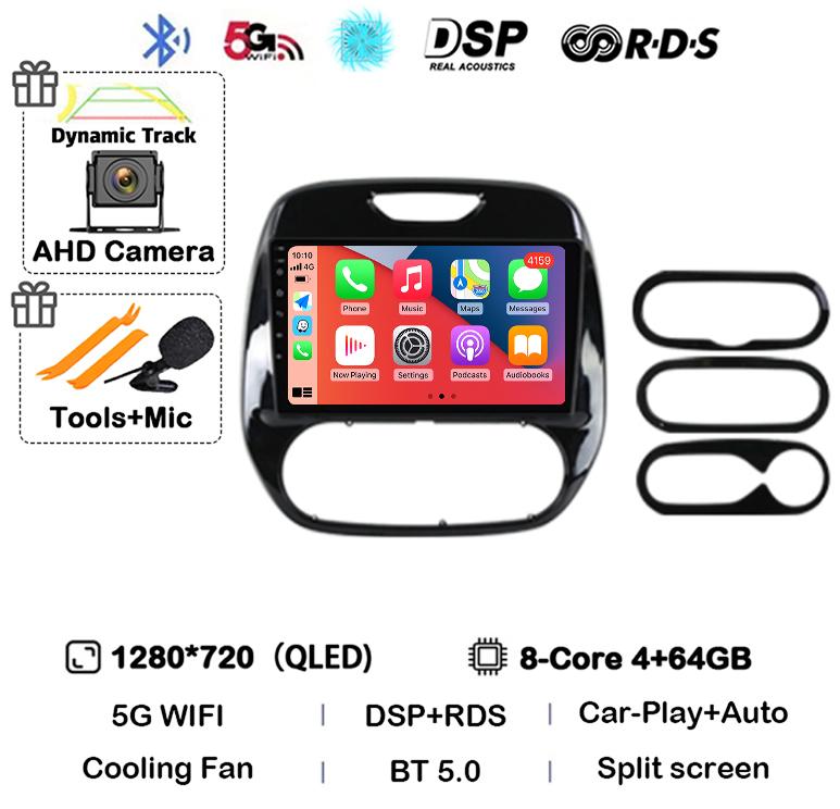 Android 14 Carplay Auto Für Renault Captur CLIO Samsung QM3 2011-2018 Autoradio Stereo GPS Multimedia Videoplayer 360 Kamera 4G