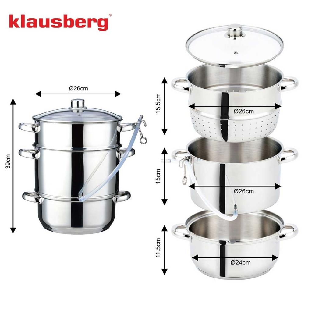 Steam Juicer 8L Induction Gas Klausberg Kb-9032 Juice Pot