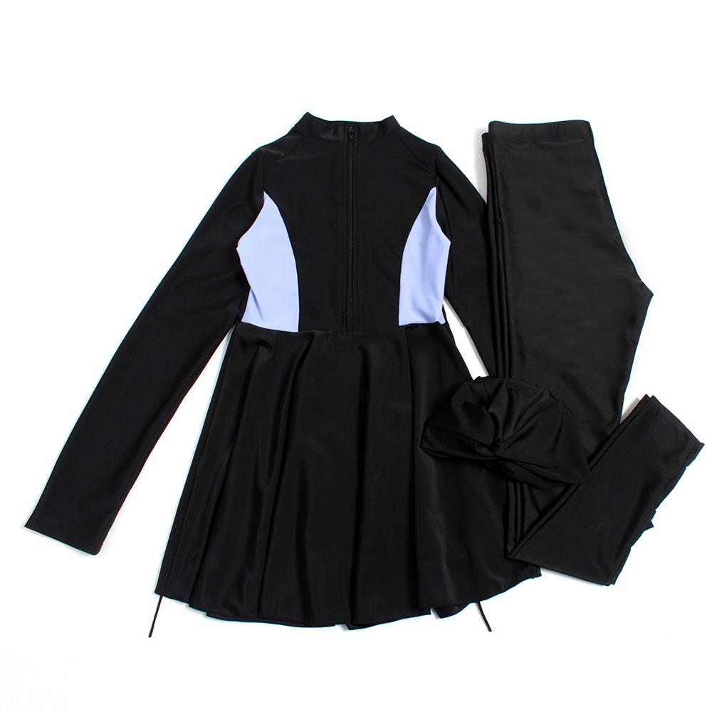 Übergröße Muslimische Damen Sonnenschutz Dreiteiliges Badeanzug-Set mit Langen Ärmeln und Hose