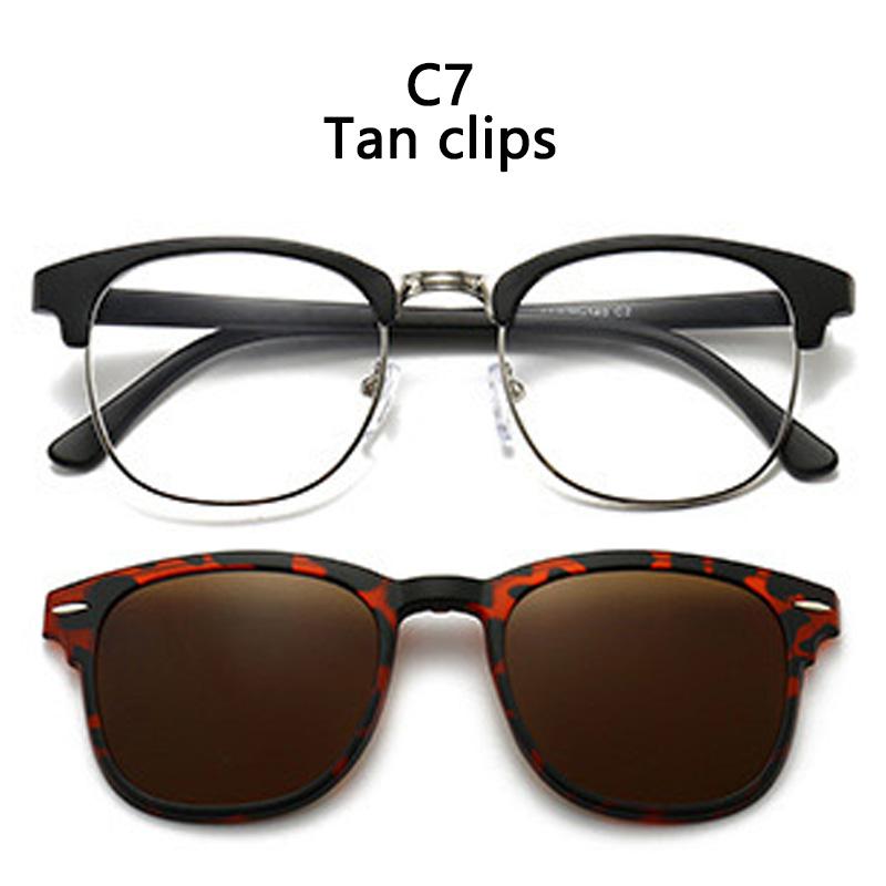 

2218 2 In 1 Magnetic Polarized Clip On Sunglasses Women Men Classic Plastic Frame For Night Driving Sunglasses Uv400 SHOW AS PICTURE