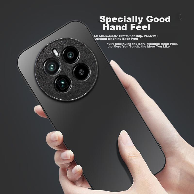 HotFire AG Matte Case for realme GT 5 Pro, Full Coverage Ultra Thin Anti-drop Anti-fingerprint Case - Graphite Black