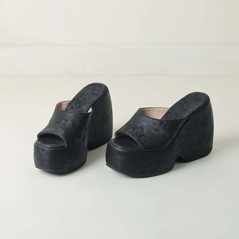 

Krazing Pot Мюли из полиуретана, летние, размер 43, женские, на платформе, на очень высоком каблуке, женские, с открытым носком, водонепроницаемые сандалии 43 чёрный