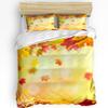 Pumpkin Thanksgiving Maple Leaf Autumn 3pcs Bedding Set For Bedroom Double Bed Home Textile Duvet Cover Quilt Cover Pillowcase