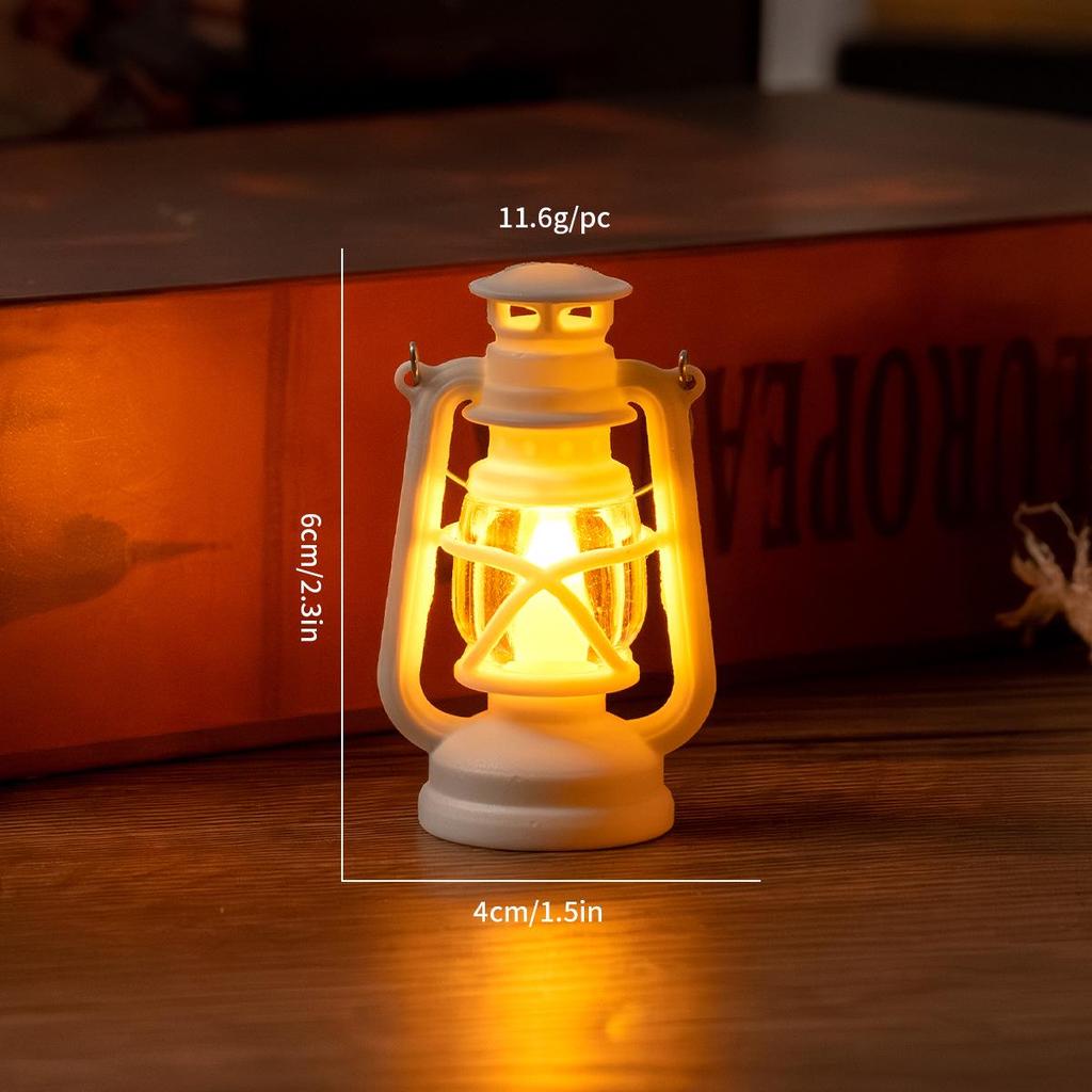 Vintage LED Mini Oil Lamp Lantern - Home Decor & Photo Prop Gift.