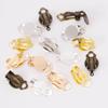 50pcs Ear Clips Earrings Gold Silver Plated Iron Blank Setting Base Fit 10mm Glass Cabochons DIY Jewelry Making Components