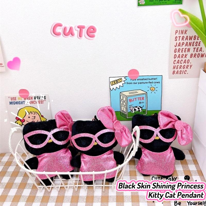 

Черный Hello Kitty сверкающий наряд принцессы мягкая плюшевая кукла пара брелок кулон рюкзак сумка декоративная плюшевая игрушка