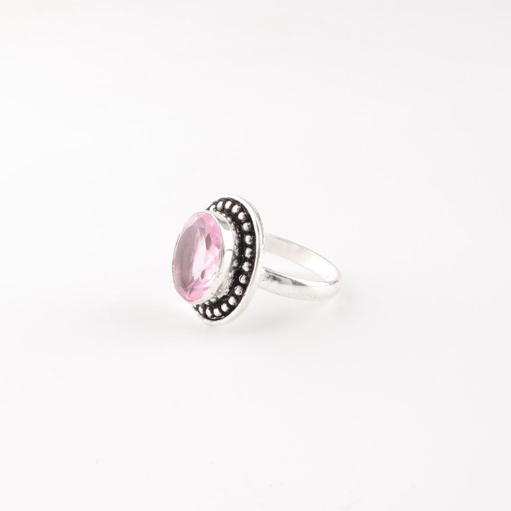 Genuine Morganite Gemstone 925 Sterling Silver Jewelry Handmade Anniversary Ring RR-62-10