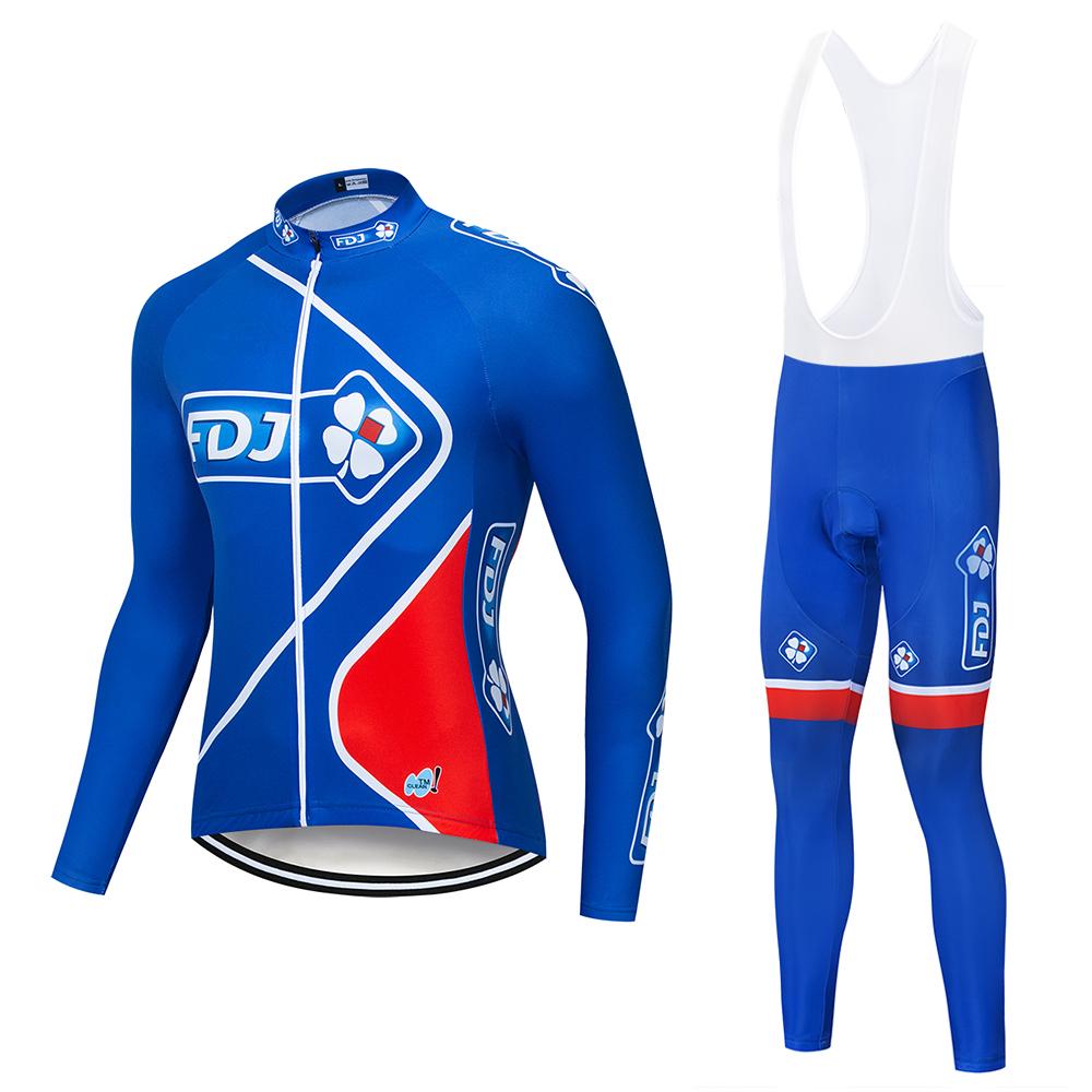 Fdj Autumn 2026 Pro Team Cycling Jersey19D Bib Set MTB Uniform Bicycle Clothing Quick Dry Bike Clothes Mens Long Cycling Wear