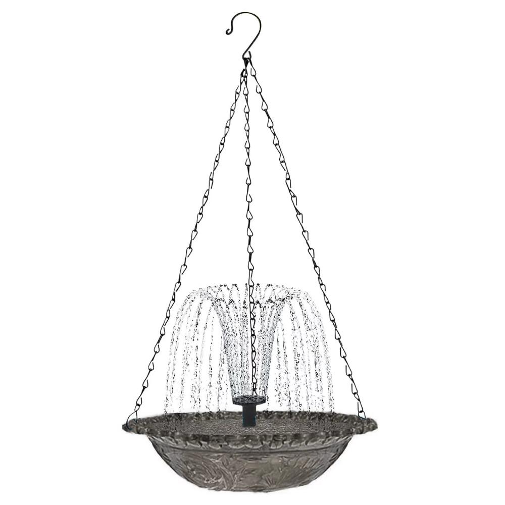 

Household Solar Bird Bath Floating Water Feature Hummingbird Bathing Bowl Yard Decoration Single Layer Grey
