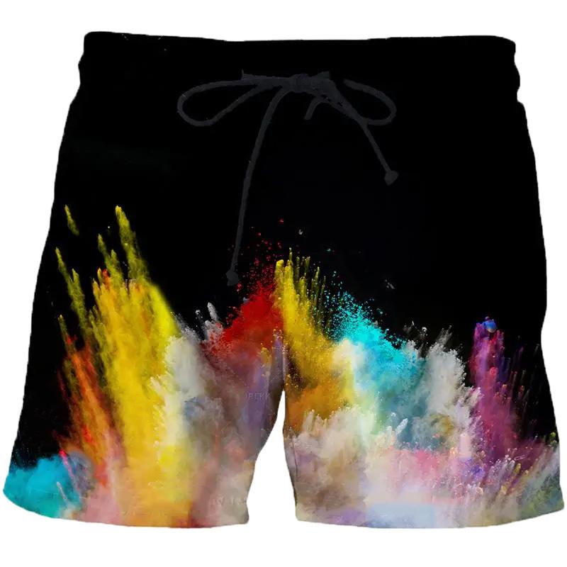 Herre Badeshorts Spraglet Tie Dye Mønster 3D Trykk Mote Hip Hop Shorts Sommer Pop Hawaiisk Badebukse Kul Surf Badebukser