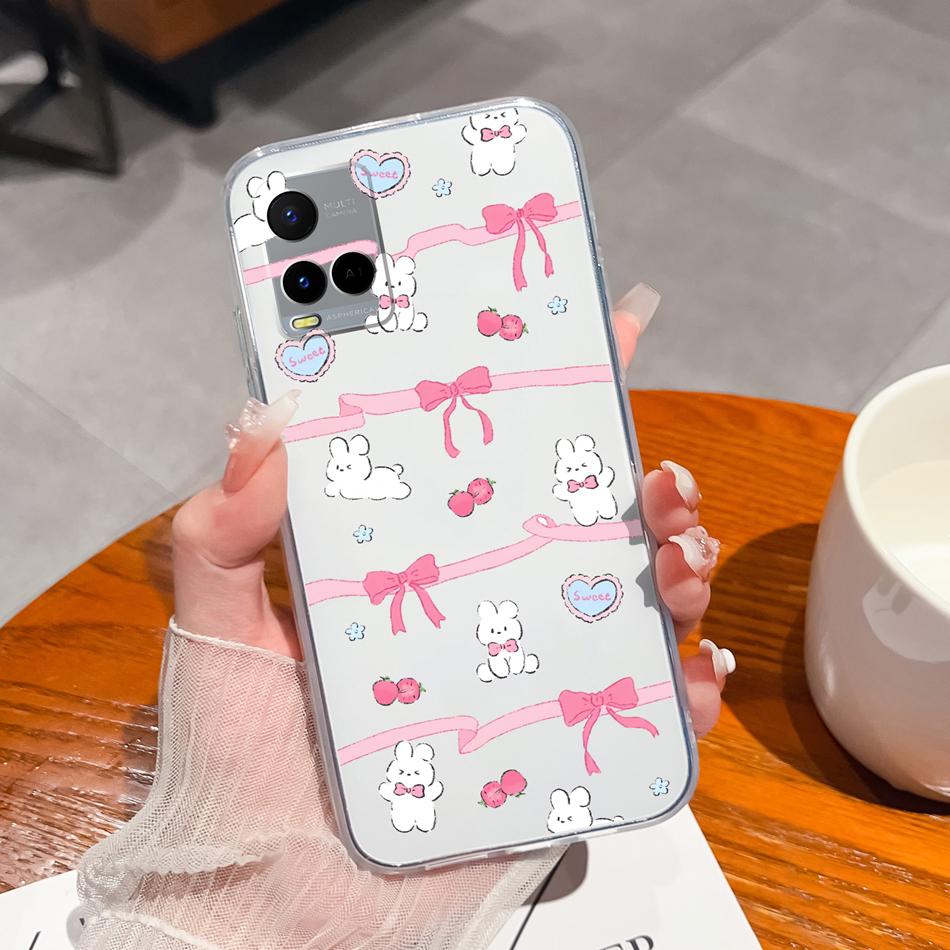 For Vivo Y21 Y21S Y21T Y21A Y21E Y21G Phone Case Painted Flowers Soft Clear TPU Silicone Funda For Vivo Y 21 Lightweight Bumper