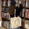 Korean Style Ins Canvas Bag With Same English Letters Large Capacity Tote Single-shoulder Handbag Women's