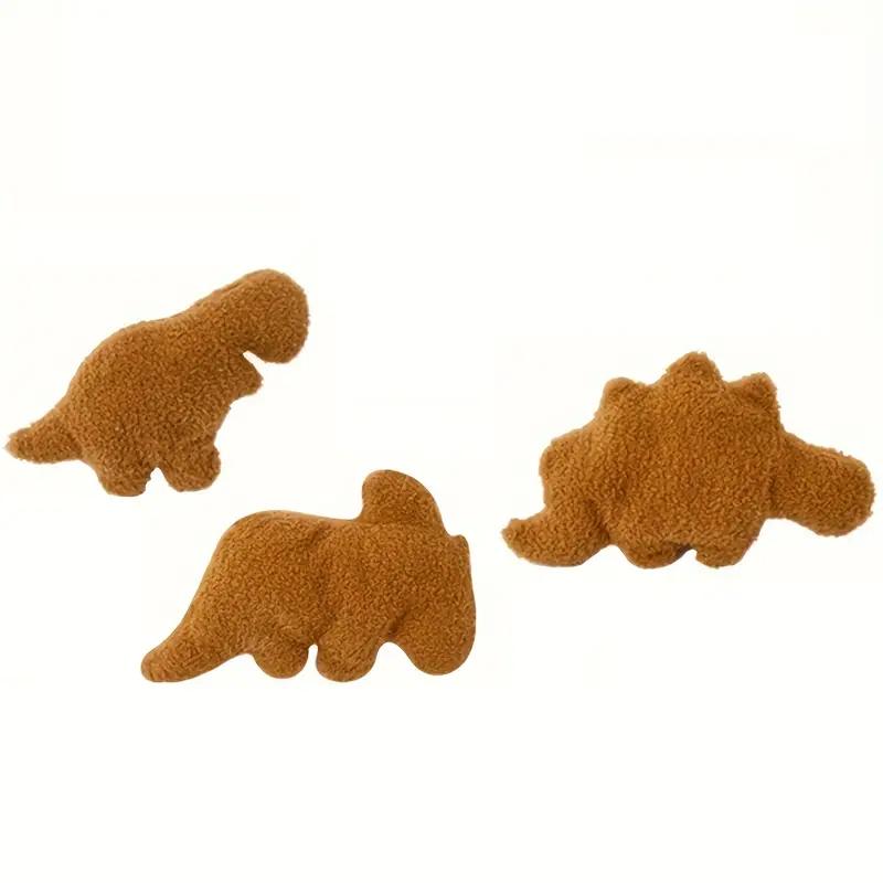 4-teiliges Dinosaurier- und Chicken-Nugget-Plüschset – Weicher Stegosaurus und Mini-Kuscheltiere für Kinder – Perfekt für Geburtstag, Ostern, zum Einschlafen