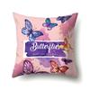 Polyester Pillowcase Butterfly Pattern Pillowcase Car Decoration Home Print Pillowcase Bedside Cushion Cover