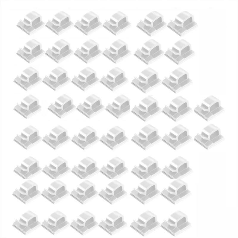 

50/10Pcs Cable Clip Storage Box Guiding Line Drop Wire Holder Self-adhesive Cable Manager Fixations Pc Wire and Cables Organizer