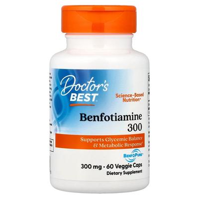 Doctor's Best Benfotiamin s BenfoPure 300 mg Zeleninové kapsle, 60 kusů