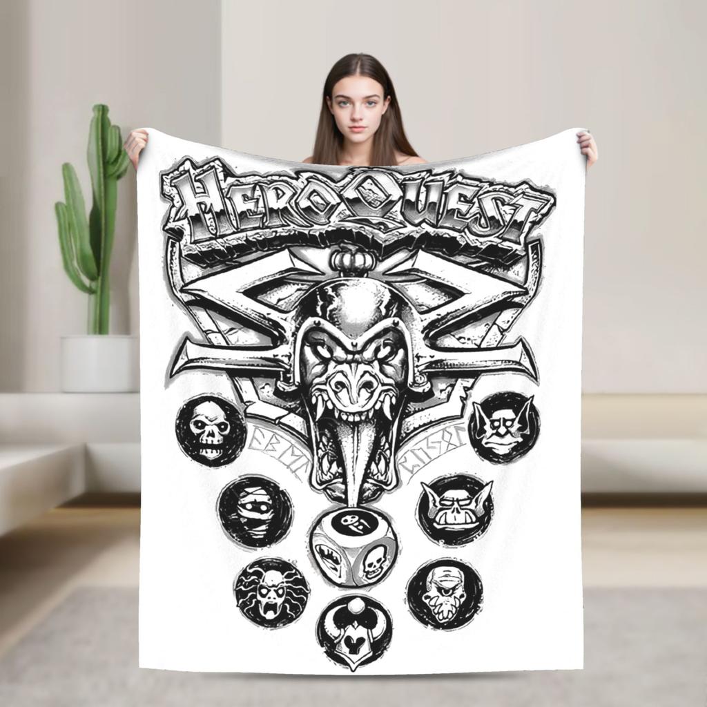 Heroquest Roleplay Game 90s RPG Knitted Blankets Flannel Gaming Warm Throw Blankets for Bedding Throws Quilt Portable