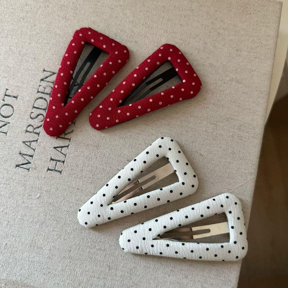 Fabric Polka Dot Hair Clips Triangular Broken Clips Cute BB Clips