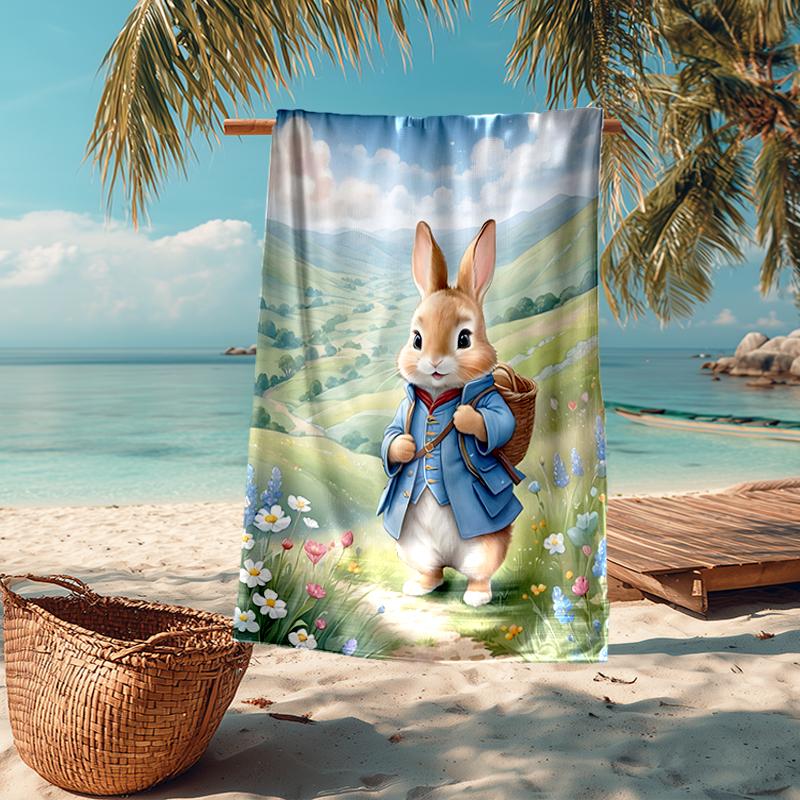 Peter Rabbit Fashion Beach Towel: Ideal for Summer Adventures Soft, Absorbent and Quick Drying Suitable for Swimming and Bathing