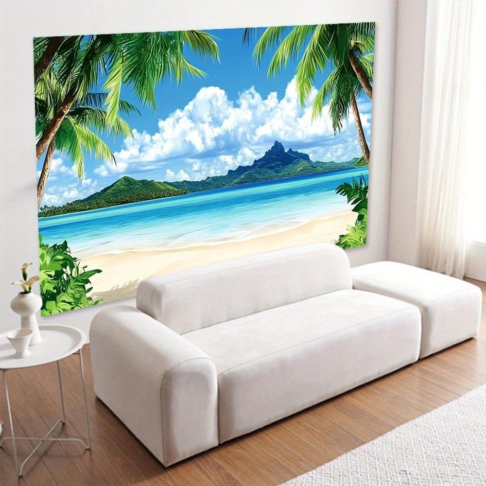 Polyester tropical beach background suitable for seasonal changes in photo backgrounds for parties and gatherings
