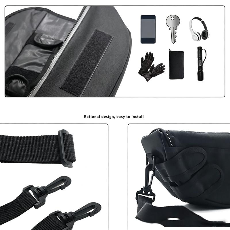 Clear Display Window Handlebar Bag for Motorcyclists, Soft Fabric Storage Pouch for Small Items, Route Checks, and Casual Short Trips