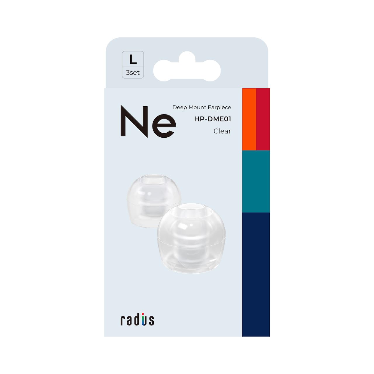 

Radius Deep Mount Superior Enhanced High Sound Eartips Earbuds Fit, Bass, Isolation, (Clear/Large, 3-Pack) HP-DME01CL