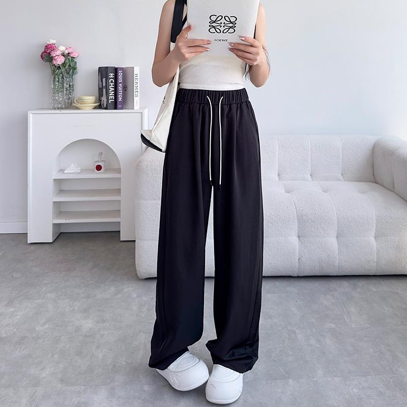 Grey Sports Wide-leg Pants For Women Hot Season Thin New Drape Loose Ice Silk Quick-drying Banana Machete Pants