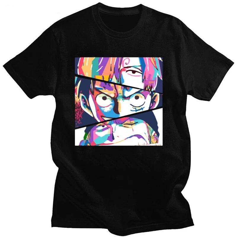 

One Piece Luffy Cosplay Anime T-Shirt Shirt Undershirt Costumes Cotton Black L