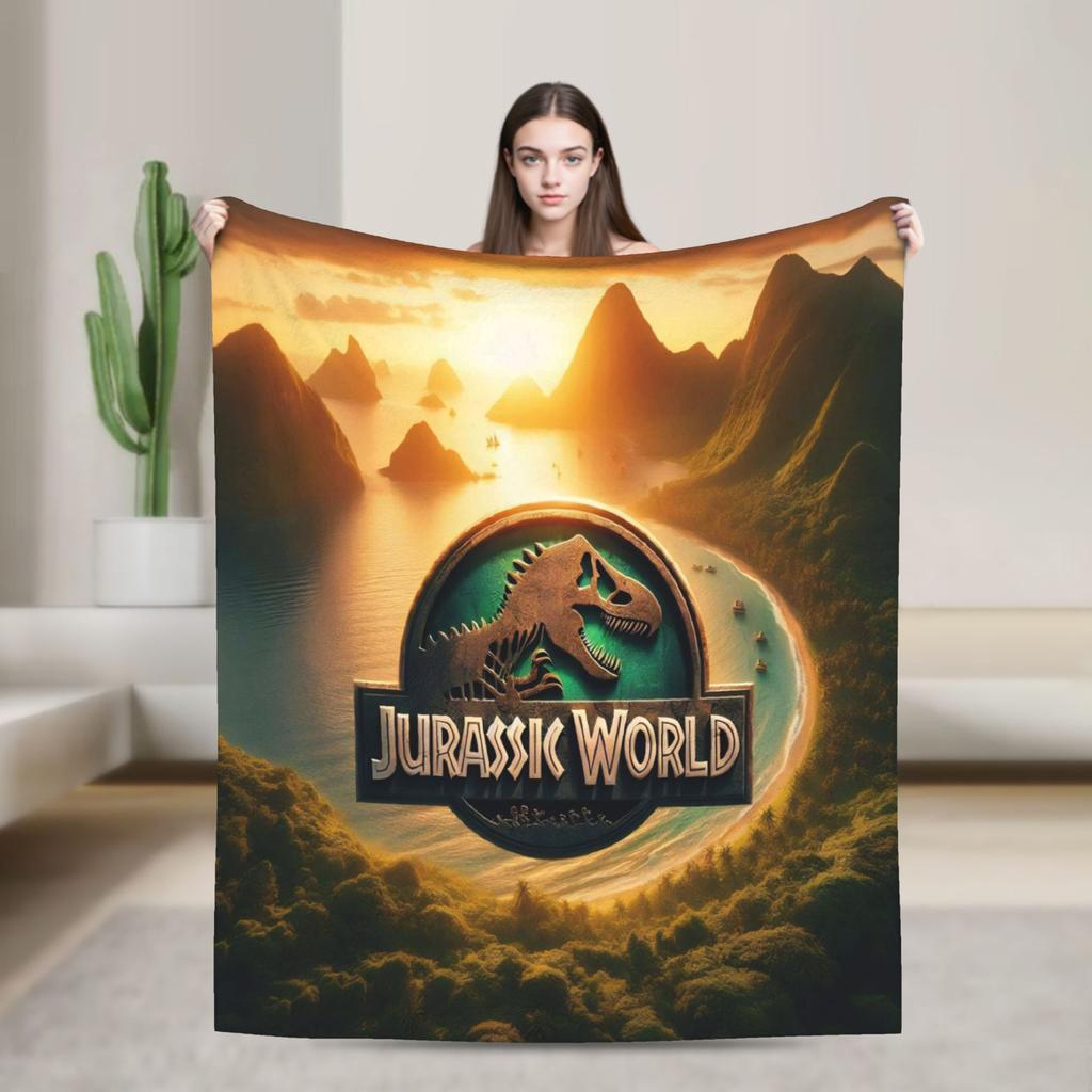 Dinosaur World Blanket Quality Super Warm Jurassics Park Throw Blanket Winter Girls Boys Living Room Fashion Bedspread