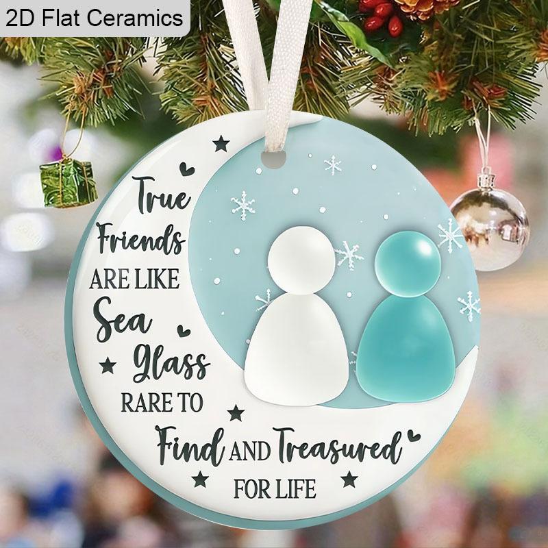 Freundschaft Dekor Ornament Inspirierendes Zitat, Hängedekoration, Festliche Dekoration, Zeitloses Freundschaftsandenken, Weihnachts-/Geburtstagsgeschenke für BBF