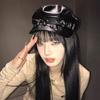 Damen Cool Punk Trendy Baskenmütze Harajuku Y2k Mädchen Gothic Lolita Achteckiger Hut Lässig Vintage Kunstleder Schnalle Malerhut Heiß