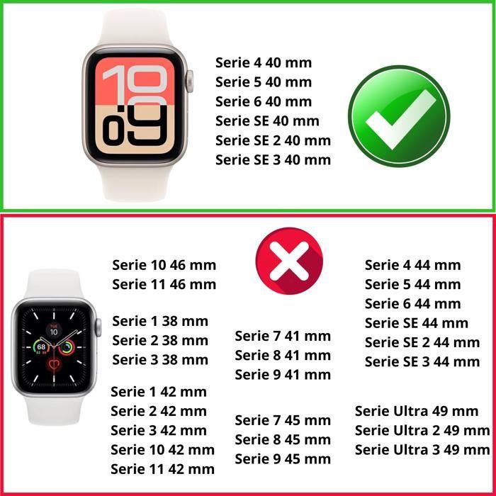 Case Compatible Watch 40mm Series SE 3 - Rigid Protection Transparent Case Tempered Glass Screen Phonillico®