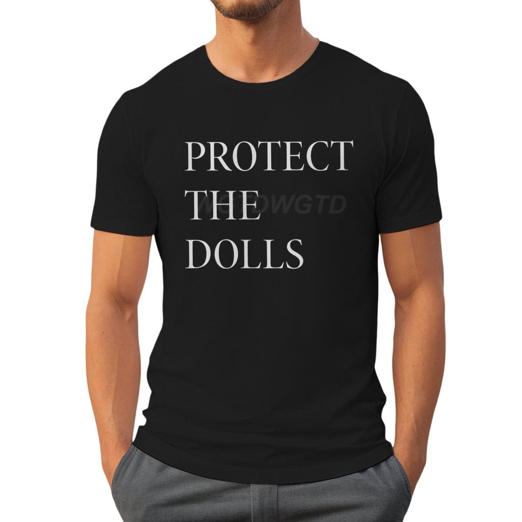 Hot Protect The Dolls Printed TShirts For Men Summer Short Sleeve Tee Shirts Round Neck T Shirt Casual Summer Men Clothes