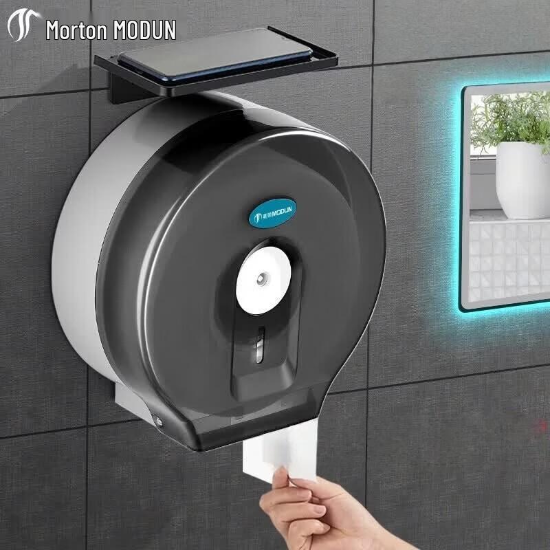 Mordon Wall-Mounted Large Roll Paper Holder with Phone Stand