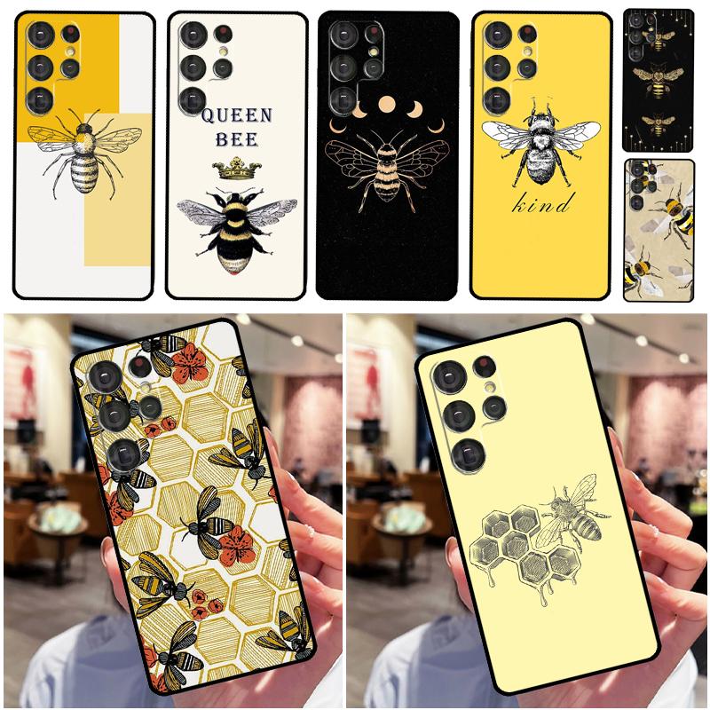 

Чехол с милым мультяшным цветочным принтом пчелы для Samsung Galaxy S22 S21 Ultra S20 FE Note 20 Ultra S8 S9 S10 Note 10 Plus Galaxy S10