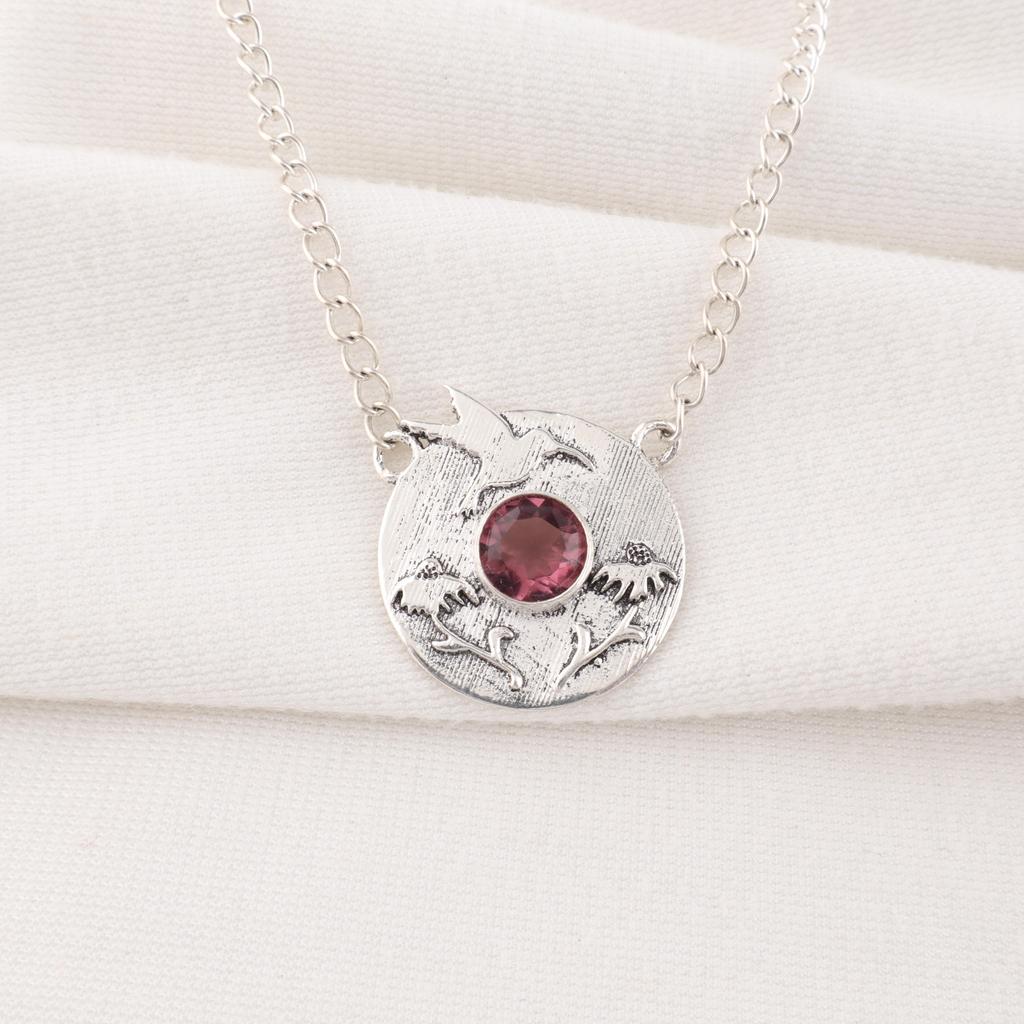 Rhodolite Gemstone Jewelry, Handmade Silver Pendant, 925 Solid Sterling Silver Pendant For Mother's Gift
