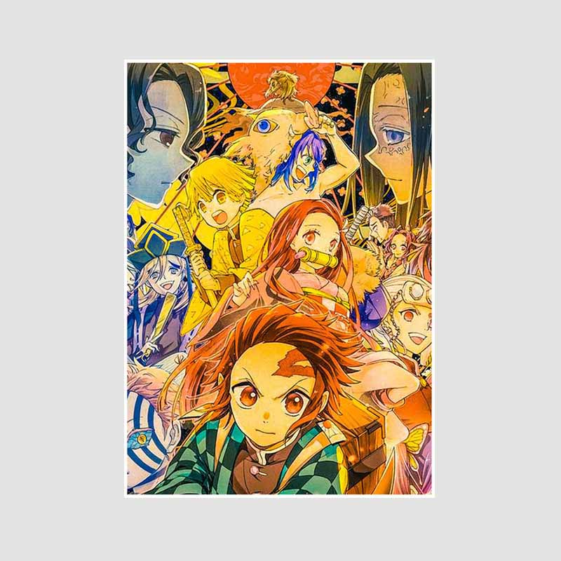 Japanese Comic Movie Demon Slayer Mugen Train Anime Posters Kimetsu No Yaiba White Paper Poster Art Painting Wall Decoration Mural Home Decor
