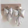 Christmas Bow Decoration Shimmering Velvet Christmas Bow Glossy Velvet Bow Modern Festive Hanging Ornament For Wedding Gift