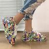 Fashion Women's Casual Sneakers 2025 Fashion New Painted Graffiti Lace Up Sports Shoes for Women Flat Pu Leather Ladies Running Shoes
