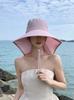 Breathable tea picking sunscreen hat women's new summer sun hat women's face covering large brim outdoor sun hat