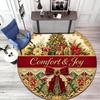 Cute Christmas Day Gift Bell Santa Claus Snowman Christmas Tree round rug Home Soft Decorative Anti slip Chair Mat Carpet Outdoor Floor Mat Carpet 6