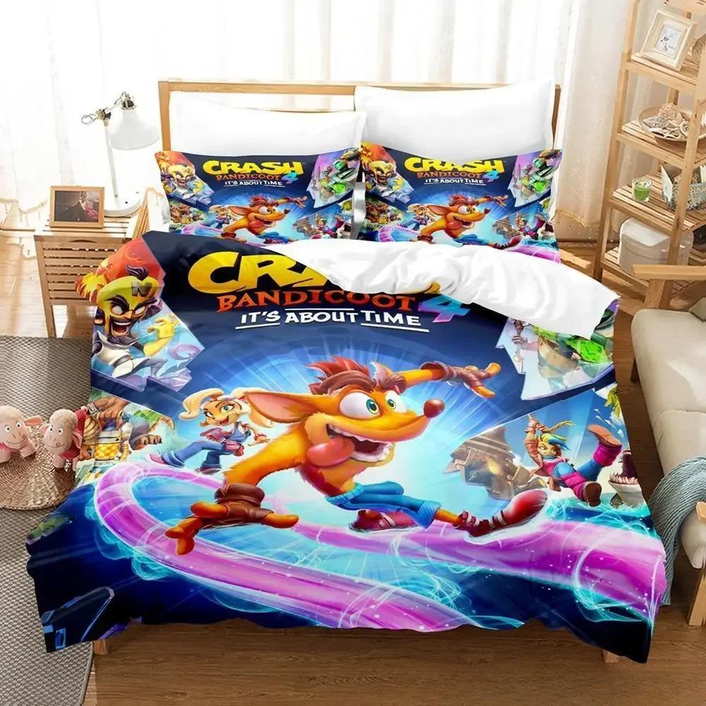Crash Bandicoot Bed Cover Collection Single Size Single Size Full Queen Size King Size Size Bed Collection Adult Kid Bedroom Duvetcover Sets 3D