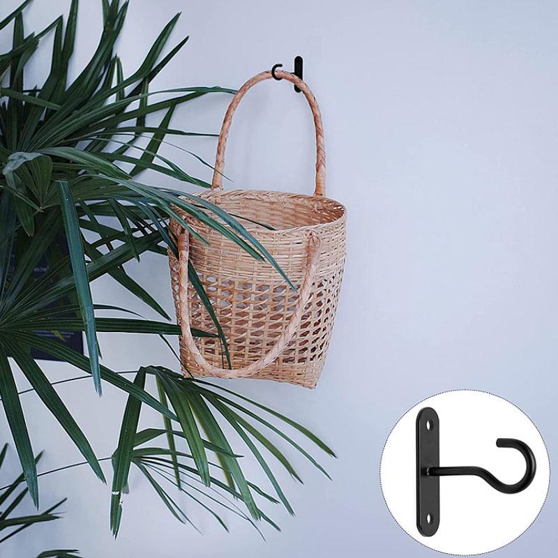 Decor And Placement Options Wrought Iron Hooks Wall Hanging Hooks Versatile Wall Installation High Load Capacity Two-piece Set