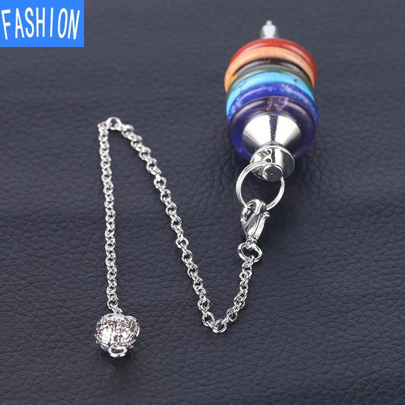 Lingdang-Schmuck für Männer und Frauen, Chakra-Dekorationsstil, siebenfarbiger Halbedelsteinkegel