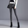 Elastic High Waist Plus Velvet Skinny Jeans for Women - Korean Style Warm Pencil Pants