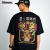 T-shirt Manches Courtes Thème Pikachu Pokémon Nouvelle Collection pour Hommes et Femmes Extra Épais Coupe Ample avec Épaules Tombantes